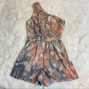 BCBGENERATION One Shoulder Romper, Pink, 2